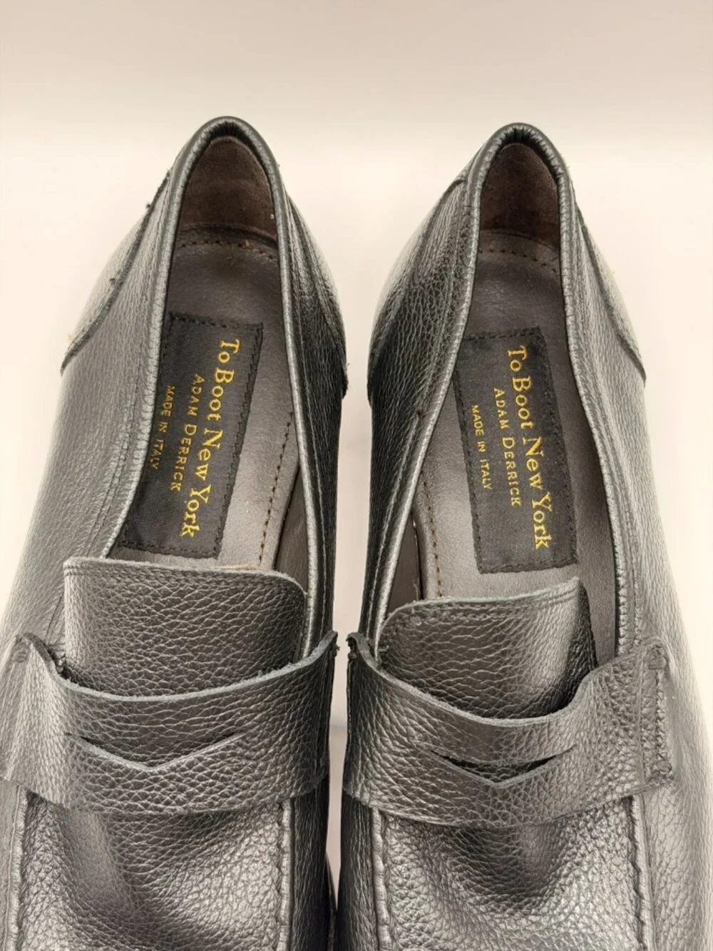 To Boot New York Men's Ravello Slip On Black Leather Penny Loafers Sz 8.5